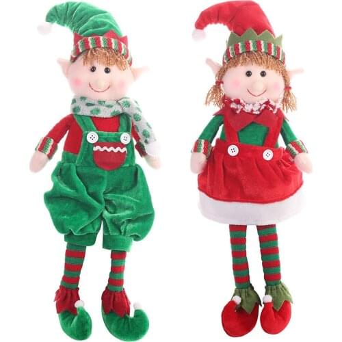 OurWarm Christmas Decoration Elf Doll Plush Christmas Tree Hanging Ornament Merry Christmas New Year Kids Toys 2020 48x15cm