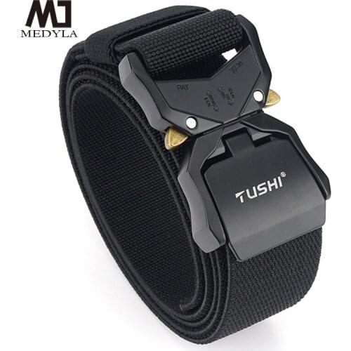 Official Genuine Tactical Belt Metal Buckle Military Belt Soft Real Nylon Sports Accessories Men Elastic Leisure Belt BLL097