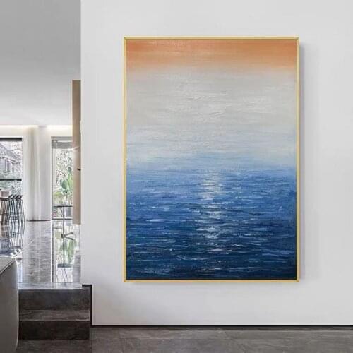 Excellent Artist Hand painted High Quality Modern Sea Landscape Abstract Oil Painting on Canvas Handmade Large Home Decorative