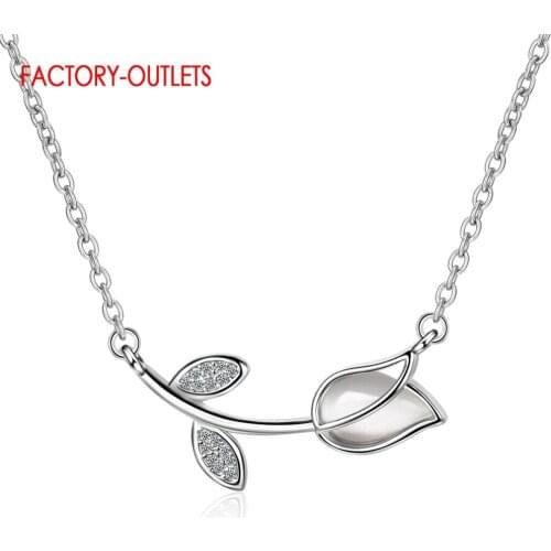 Sterling Silver 925 Rose Pattern Pendant Necklace For Women Girls Wedding Dancing Engagement Chain Necklace Fashion Jewelry