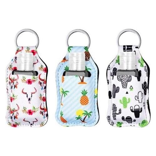 Empty Refillable Bottle and Holder Keychain Wristlet Kits Sanitizer Dispenser 2XPB