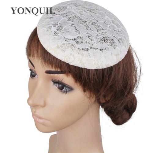 Sinamay Wedding Fascinator Hat Base 15 CM Size Lace Chapeau Cap For Women Wedding DIY Hair Accessories Party Fedora Cap
