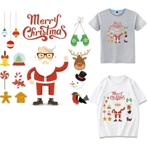 Santa Cruz Patch Fusible Iron-on Transfers for Clothing Thermoadhesive Patches on Clothes Diy Merry Christmas Stickers Applique