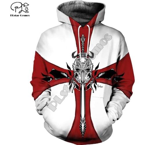 Men women knights templar warrior 3d all over printed Hoodies unisex long sleeve Sweatshirts jacket pullover tracksuit