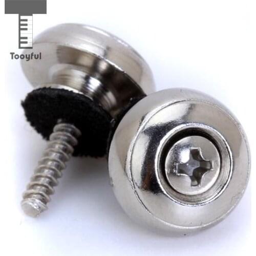Tooyful 2pcs Chrome Steel Strap Locks Straplocks with Mushroom head for Banjo Mandolin Guitar Quality Accessories