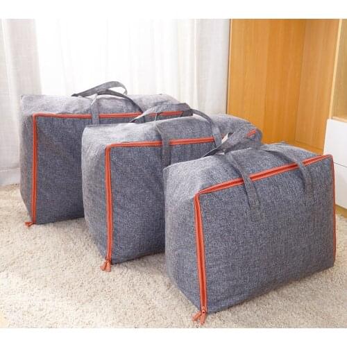 Large-capacity canvas moving house luggage clothes storage portable extra large travel bag quilt big bag no smell