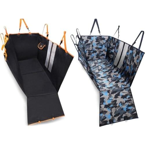 Waterproof Back Seat Dog Car Protector Front Seat Cover with Mesh Window Dog Safety Belt Dog Hammock for Car SUV