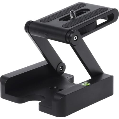 Z Flex Tilt Tripod Head Aluminum Alloy Folding Z Tilt Head Quick Release Plate Stand Mount Spirit Level For Phones Camera