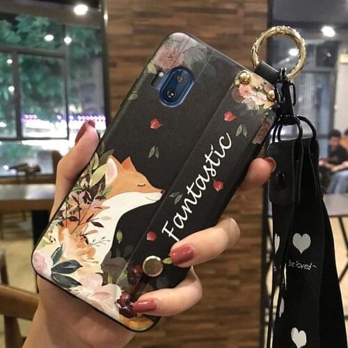 Back Cover For Woman Phone Case For MOTO ONE Hyper TPU Wristband Waterproof Flower Anti-knock