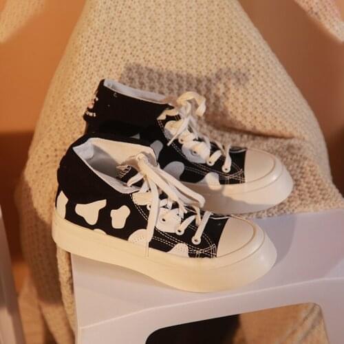 Womens high-top canvas shoes tide 2021 spring and autumn new student Japanese casual cute thick-soled color matching shoes