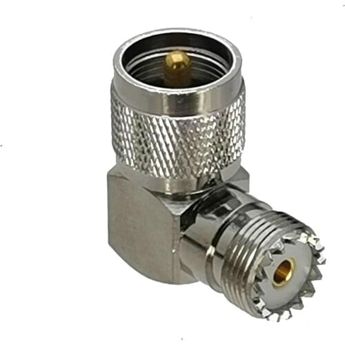 10Pcs UHF PL259 Male Plug to UHF SO239 Female Jack Right Angle RF Adapter Connector Coaxial High Quanlity 50ohm Brass