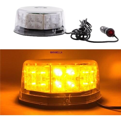 32 LED Round Car Truck Roof Emergency Flashing light Police LED Warning Strobe lights Beacon 12V Car safety signal lamp
