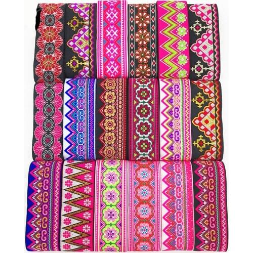 7M/Lot Width 5CM Woven Jacquard Ribbon Retro Geometric Decorate Curtains Tablecloths Cloth Dress