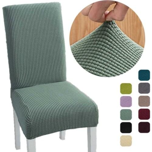 Elastic Sofa Cover With Back Plaids Jacquard Dining Room Chair Covers For Wedding Hotel Banquet Kitchen Stretch Chair Cover Home