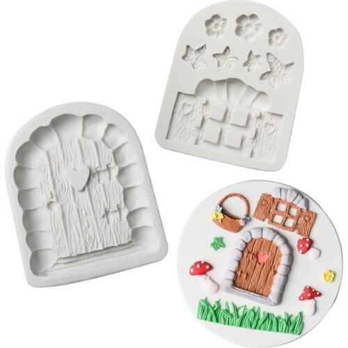 Cake Mold Chocolate Mold Fairy door Cake Decorating Tools DIY Silicone Cartoon Door Resin Molds Kitchen Baking Accessories M459