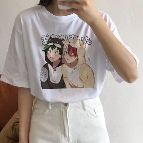Kawaii My Hero Academia Anime T Shirt Women Summer Harajuku Short Sleeve Cute T-shirt Boku No Hero Cartoons Graphic Tees Female