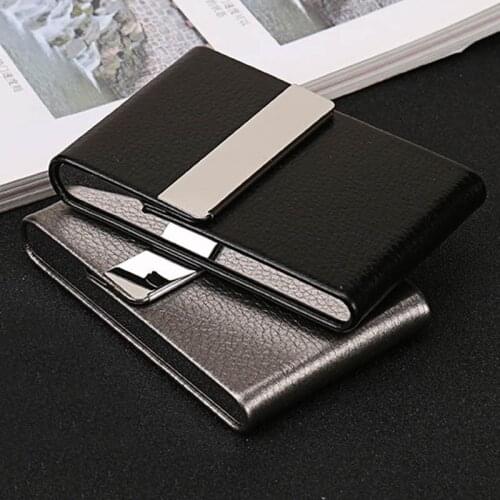 Cigar Storage Box Cigarette Case Stainless Steel Tobacco Holder PU Card Cases 1 PC Multifunction Smoking Accessories