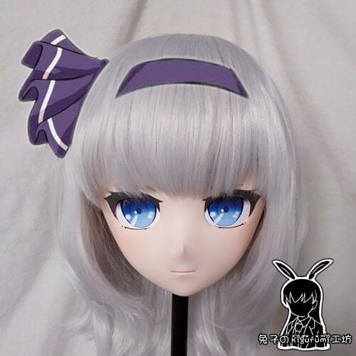 KM299)Quality Handmade Female Resin Cosplay Japanese Role Play Anime Kigurumi Mask Crossdresser Doll Transgender Mask