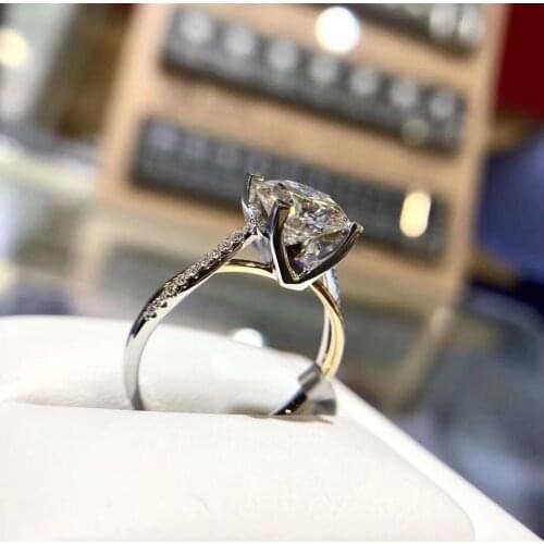 Mossang Diamond Ring Cow Head Luxury Classic Womens Jewelry D Color VVS1 Class Clarity Eight Heart Eight Arrow Cutting