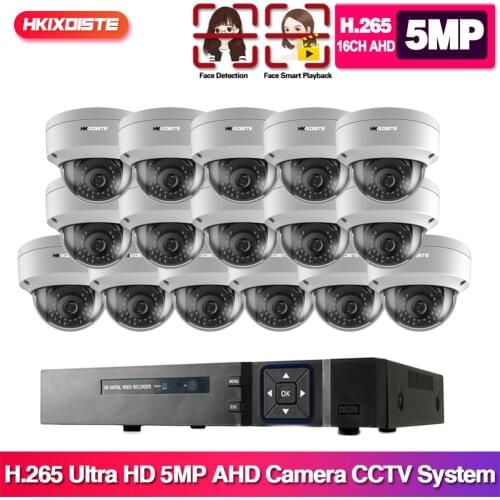 HD-TVI AHD 16CH 1080P 5MP DVR Kit 5MP Security Cameras System 16* 5.0MP Day Night Vision CCTV Home Security Kit with 4TB HDD