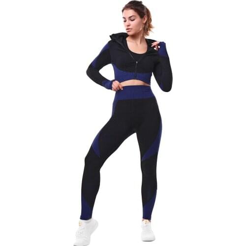 Yoga Sets Women Gym Sports Set Elastic Sports Hight Waist Leggings Sportswear Workout Sets Women Yoga Sets Women Gym Sports Set
