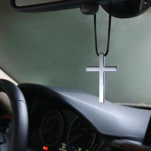 Cross 3 Colors Wow Car Auto Fashion Pendant Interior Jesus Religious Rear View Mirror Ornament Hanging Dangle Charm Accessories