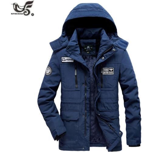 Winter Jacket Men Fleece Warm Cotton-Padded coats Thickens Military Overcoat Windbreaker Parka men Brand Clothing size M~4XL