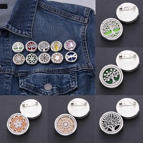 Hot New Fashion Cat Essential Oil Diffuser Brooch Aroma therapy Locket Stainless Steel Magnetic Women and Men Charm Brooch