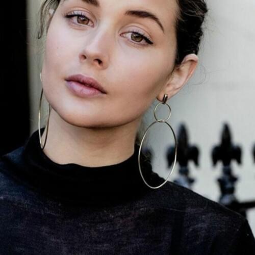 Fashion Jewelry Earrings Creative Fashion Simple Geometric Circle Earrings Exaggerated Women Elegant Long Earrings