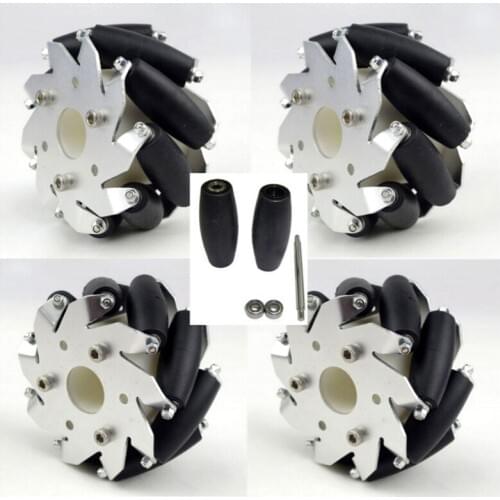 A Set of 4 inch 100 mm Mecanum Wheels with Ball Bearing ( 2 Left, 2 Right )