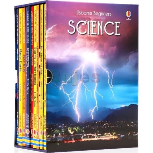 10 Books/set, English Usborne Beginners Science Primary Science Early Education Picture Story Book Hard Cover, Childhood Gift