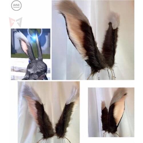 MMGG New Big Black White Bunny Rabbit Ears Hairhoop Headwear Lolita Cosplay Game Costume Accessories Custom Made