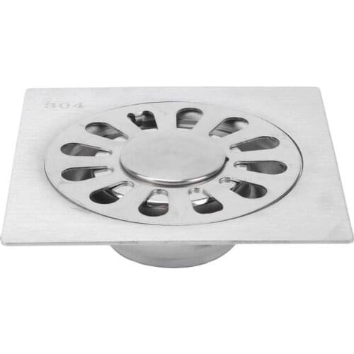 Bath Drains Strainer Square Floor Drain Set 304 Stainless Steel Shower Drain For Bathroom Kitchen 10x10cm Bathroom Shower