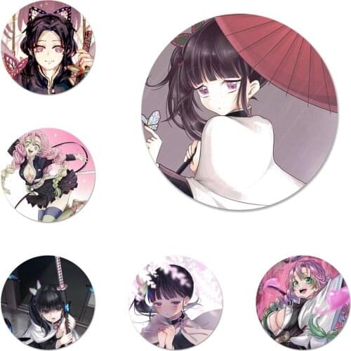 Slayer kimetsu no yaiba Custom Icons Pins Badge Decoration Brooches Metal Badges For Backpack Decoration 58mm