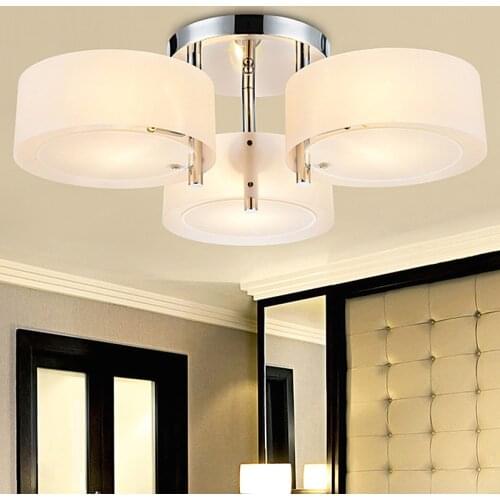 Modern Circle Acrylic Glass Ceiling Lamp Home Decor Lamp for Living Room Kitchen Lustrous Room Lights Fixtures Led Ceiling Light