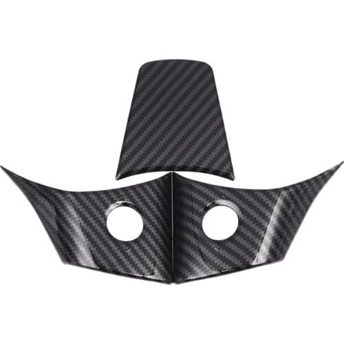 Carbon Fiber Style Interior Exterior Cover Trims Accessories for Tesla Model 3 2017 2018 2019 (Steering Wheel)