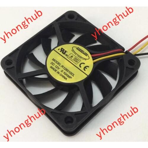 EVERFLOW R126010DL DC 12V 0.10A 3-wire 60X60X10mm Server Cooling Fan