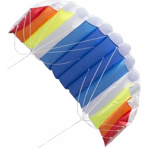 1.4M Double-line Rainbow Pattern Paraglider Soft Sorts Kite for Kids Outdoor Play Set Nylon Kite Kite Braided Line