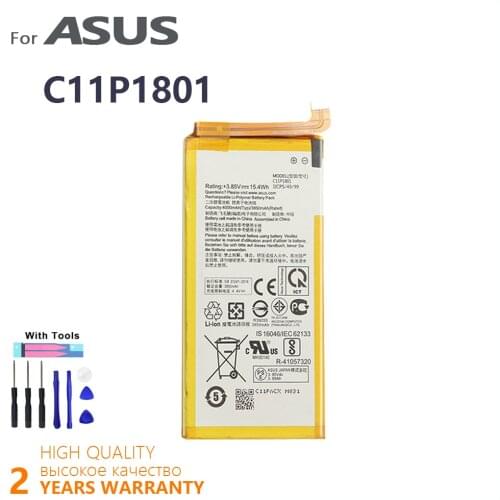 100% Original 4000mAh C11P1801 Battery For ZS600KL Z01QD Phone Battery ASUS ROG 1 Game Phone Batteries Batteria With Tools