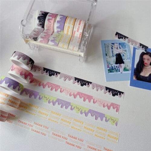 2pcs Cheese Heart Letters Washi Tape Paper Ins Hand Account DIY Scrapbooking Adhesive Masking Tape Decorative Sticky Washi Tape