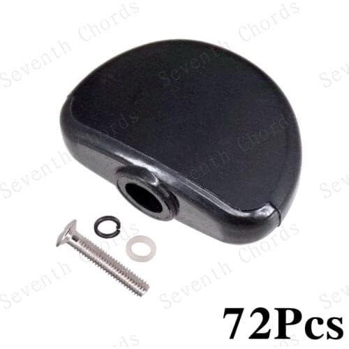 72 Pcs Black Plastic Guitar Tuning Pegs Tuners Machine Heads Replacement Buttons knobs Handle Cap (Big Semicircle shape)