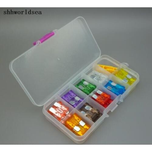 Shhworldsea 45PCS Assortment Auto auto mid Blade Type Fuse 5A 7.5A 10A 15A 20A 25A 30A 35A 40A