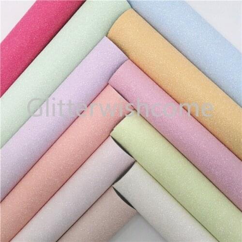 Glitterwishcome 21X29CM A4 Size Fine Glitter Leather, Faux PU Leather fabric Vinyl for Bows, GM702A