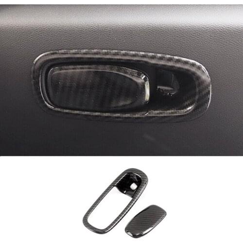 For Volvo XC60 2018 2019 ABS Carbon fibre Car Copilot Glove Box Door Bowl Handle Panel Decoration Cover Trim Styling Accessories