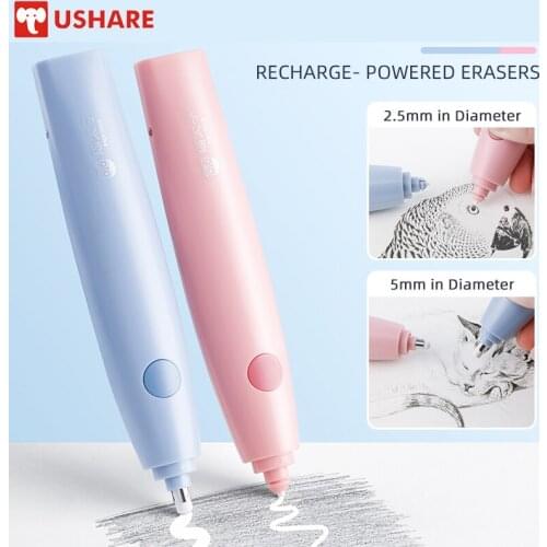 Ushare Electric Pencil Eraser Replacement Electric Rubber Set for Kids School Office Supplies Adjustable Refill Electric Rubber