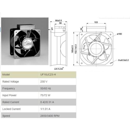 FULLTECH UF18JC23-H Machine equipment automatic cooling fan fan 6 months warranty