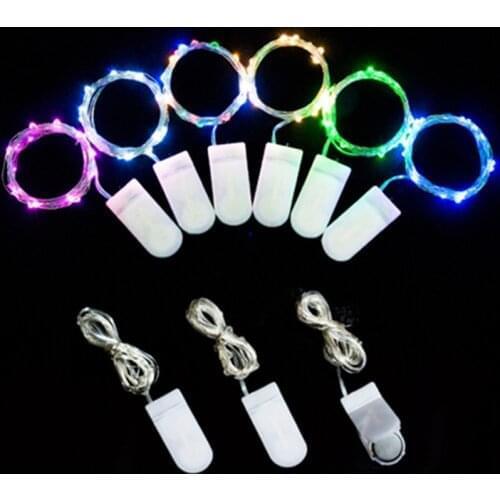 20X include battery LED copper wire string button battery light string for craft bottle wedding decoration Christmas string