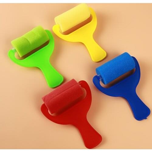 Sponge Paint Brushes For Art Foam Painting Roller Brush Kids Craft Tool Drawing Toys Painting Accessories 4pcs/pack