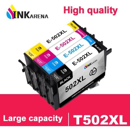 INKARENA T502XL 502XL Compatible Ink Cartridge For Epson T502 XL Expression Home WF-2860DWF WF-2865D XP-5100 XP-5105 Printers