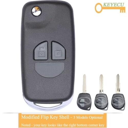 KEYECU Modified Flip Remote Car Key Case Shell for Suzuki Igins Alto SX4 Vauxhall Agila Swift Grand Liana Aerio, Fob 2 Buttons